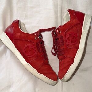 Gucci Red and White Men's Sneakers